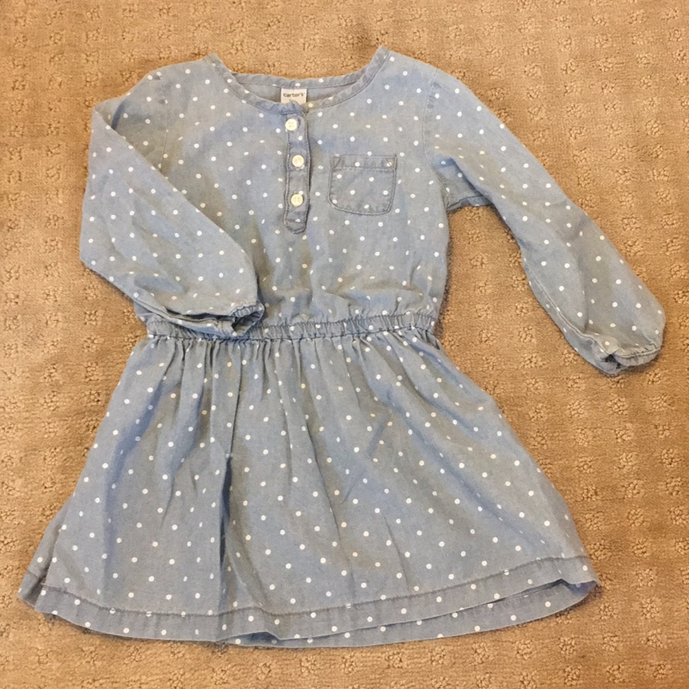 Carters Chambray Polka Dot Dress - 2T